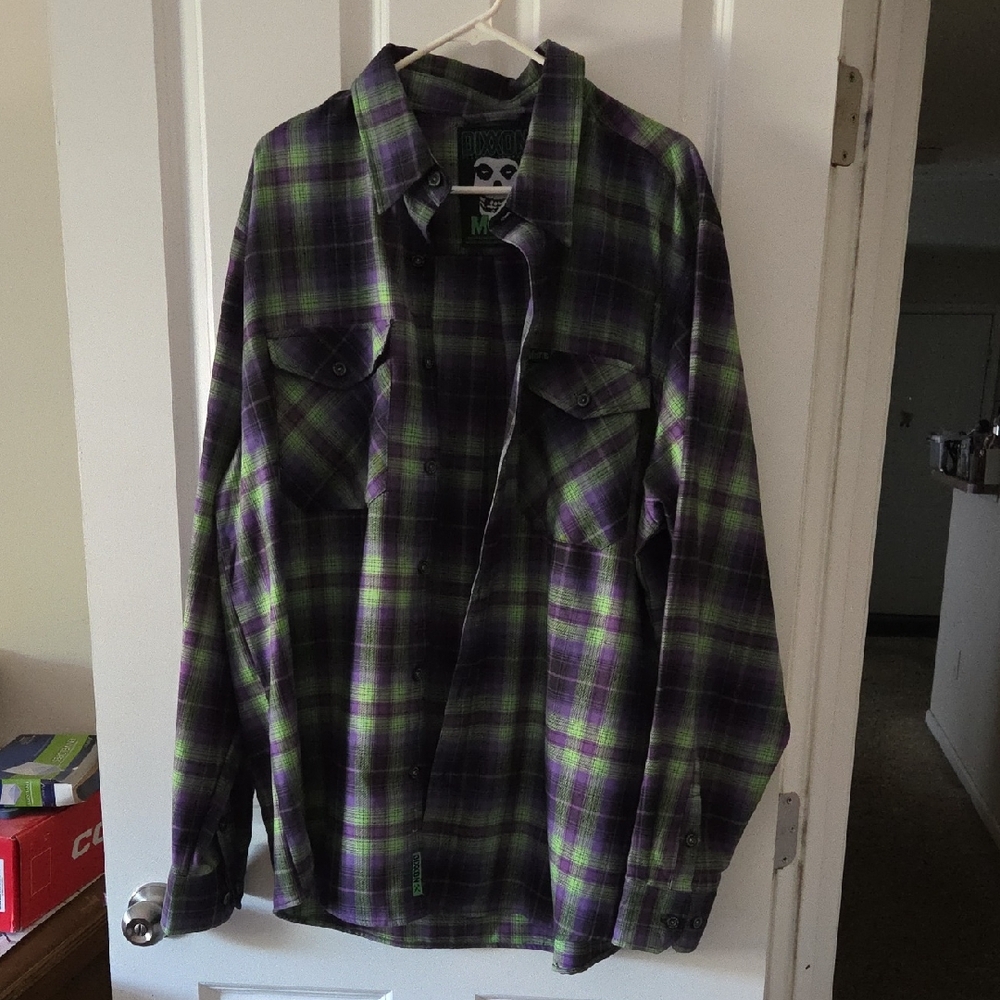 DIXXON Purple and Green Misfits Flannel